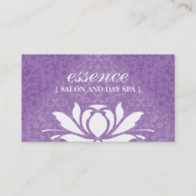 Damask Day Spa Business Cards (Front)