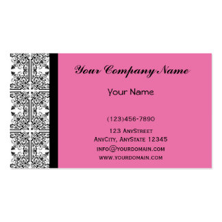 Black And White With Pink Border Business Cards, 225 Black And White ...