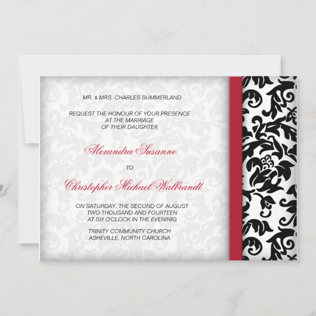 Damask Delight Wedding Invitation (Front)