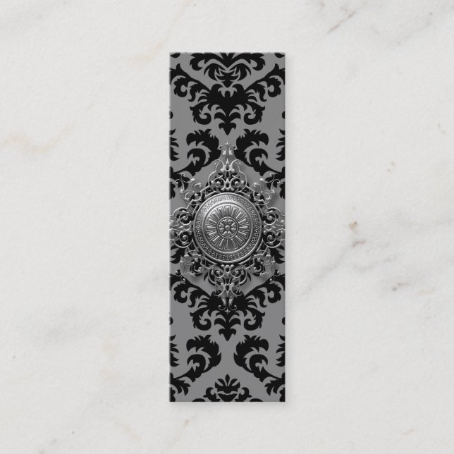 Damask Design, Filigree Medallion Mini Business Card (Front)