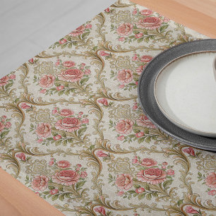 Damask Dreams Floral Table Runner in Vintage Style