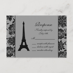 Damask Eiffel Tower RSVP