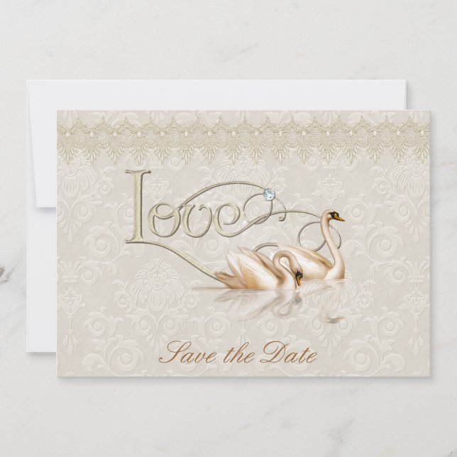 Damask Elegance Save The Date (Front)