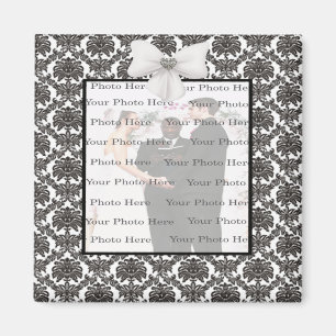 Damask Elegance Wedding Square Magnet