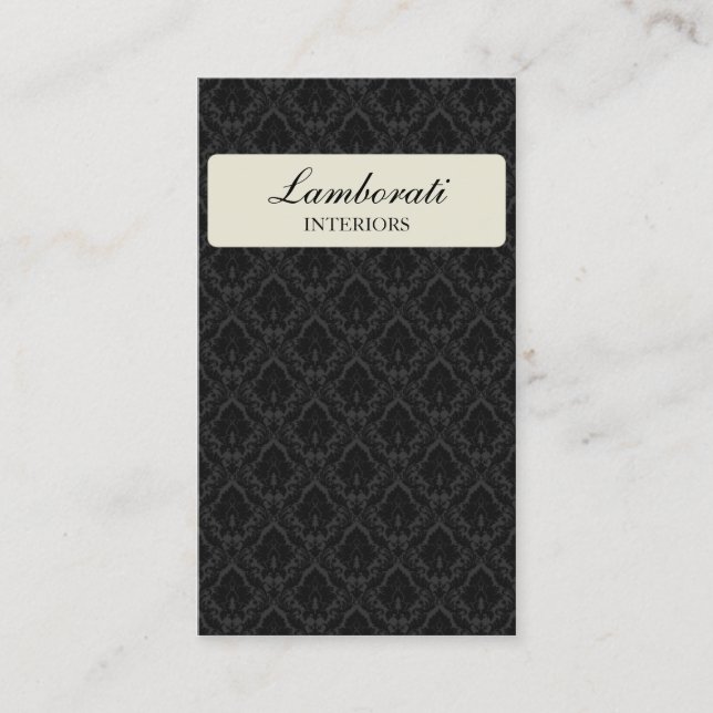 Damask Elegant Flower Floral Stylish Classy Modern Business Card (Front)