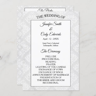 Damask Elegant Formal Wedding Program