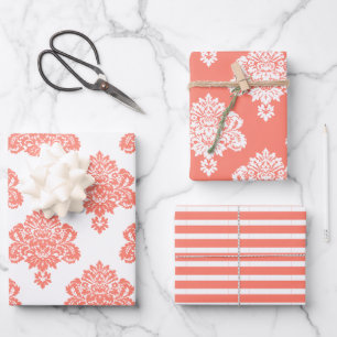 Damask Elegant Pattern Wrapping Paper Sheet