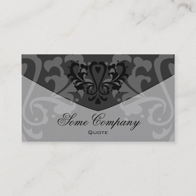 Damask Envelope (Black And White) Business Card (Front)