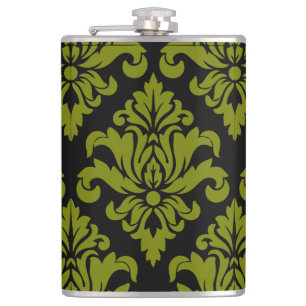 Damask Fabric decorative Print Hip Flask