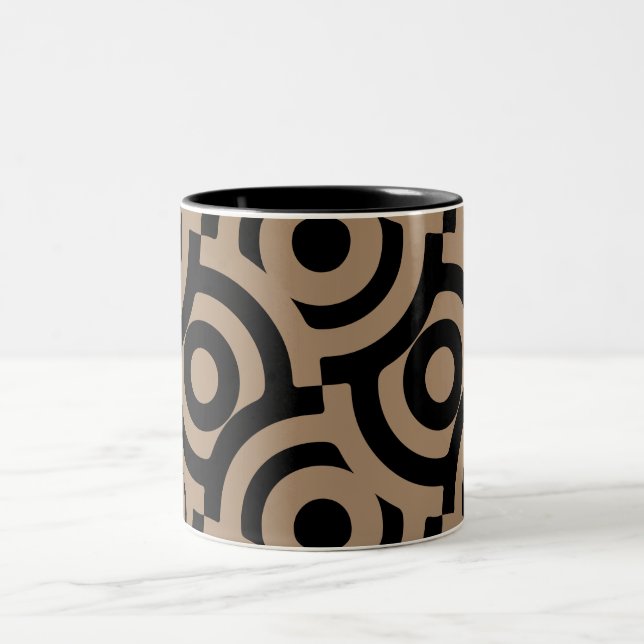Damask Fabric Decorative Print Two-Tone Coffee Mug (Center)