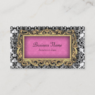 Damask Fancy Pink Baroque Business Cards