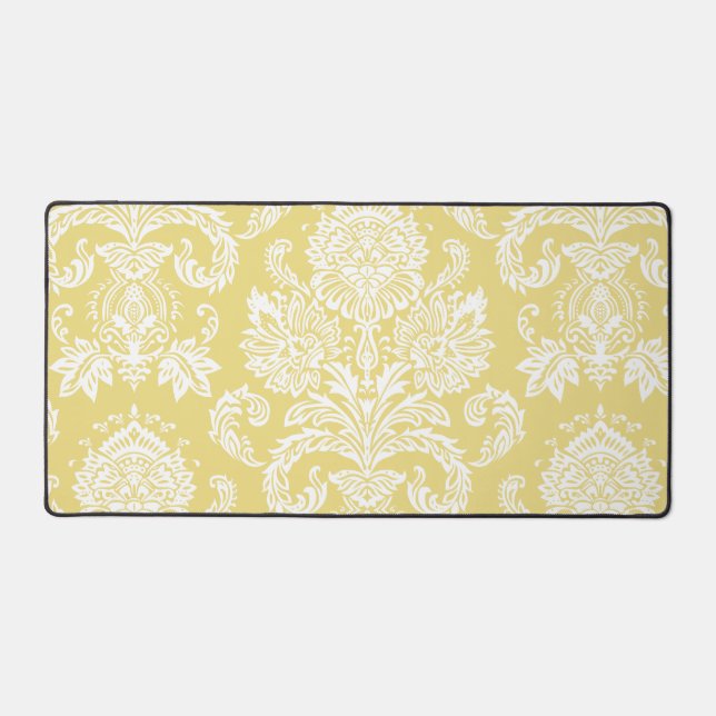 Damask Flax Simple Full Colour Desk Mat (Front)