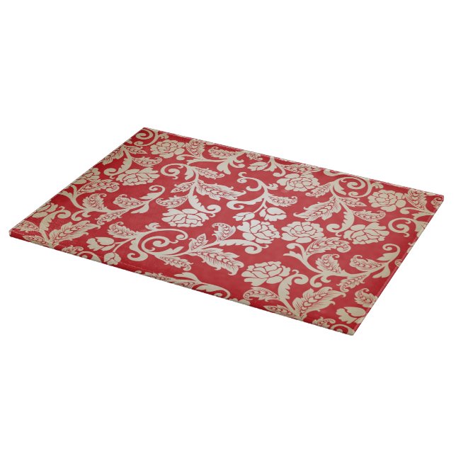 Damask floral background pattern cutting board (Corner)