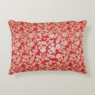 Damask floral background pattern decorative cushion