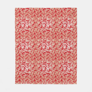 Damask floral background pattern fleece blanket