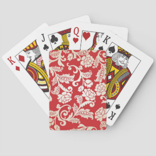 Damask floral background pattern playing cards