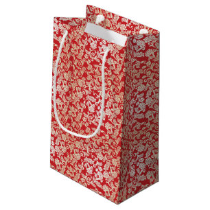 Damask floral background pattern small gift bag