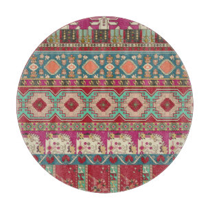 Damask Floral Geometric Colourful Patchwork Cutting Board