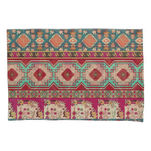 Damask Floral Geometric Colourful Patchwork Pillowcase