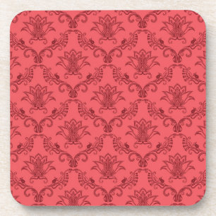 Damask floral pattern coaster