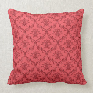 Damask floral pattern cushion