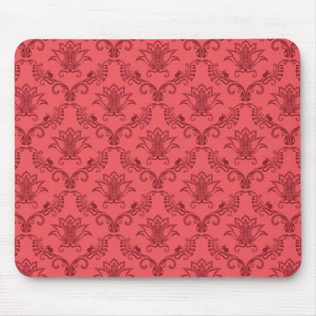 Damask floral pattern mouse pad (Front)