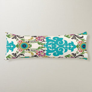 Damask Floral Patterns Plum Turquoise Body Cushion