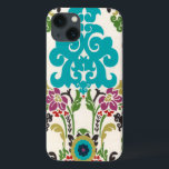 Damask Floral Patterns Plum Turquoise iPhone 13 Case<br><div class="desc">Turquoise, plum, green and purple floral patterns meet on a white background to bring this June Erica Vess damask print to life. Works as a gift for yourself, a friend, or a family member.</div>