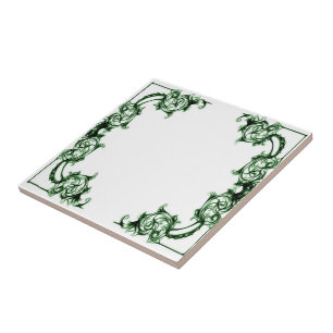 Damask  floral  swirl tile