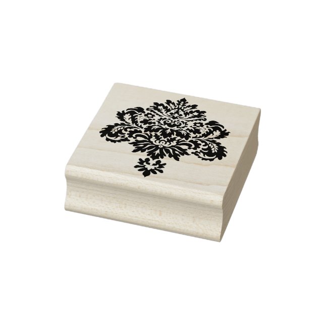 damask flowers silhouette art stamp (Stamp)