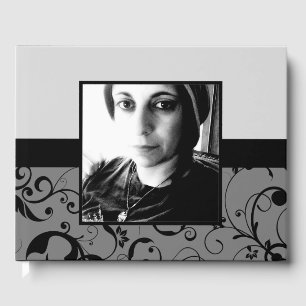 damask funeral guest book