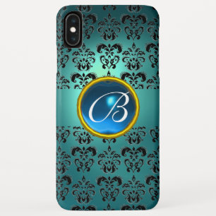 DAMASK GEM MONOGRAM blue black iPhone XS Max Case