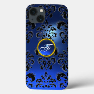 DAMASK GEM MONOGRAM blue dark iPhone 13 Case