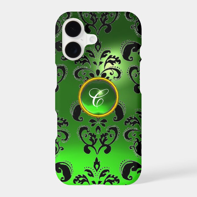 DAMASK GEM MONOGRAM Emerald Green (Back)