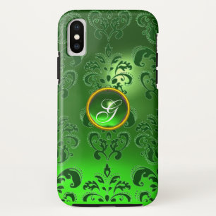 DAMASK GEM MONOGRAM green iPhone XS Case