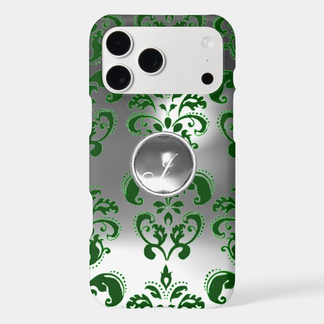 DAMASK GEM MONOGRAM green white (Back)