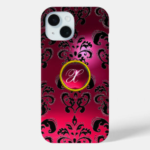 DAMASK GEM MONOGRAM pink iPhone 15 Case