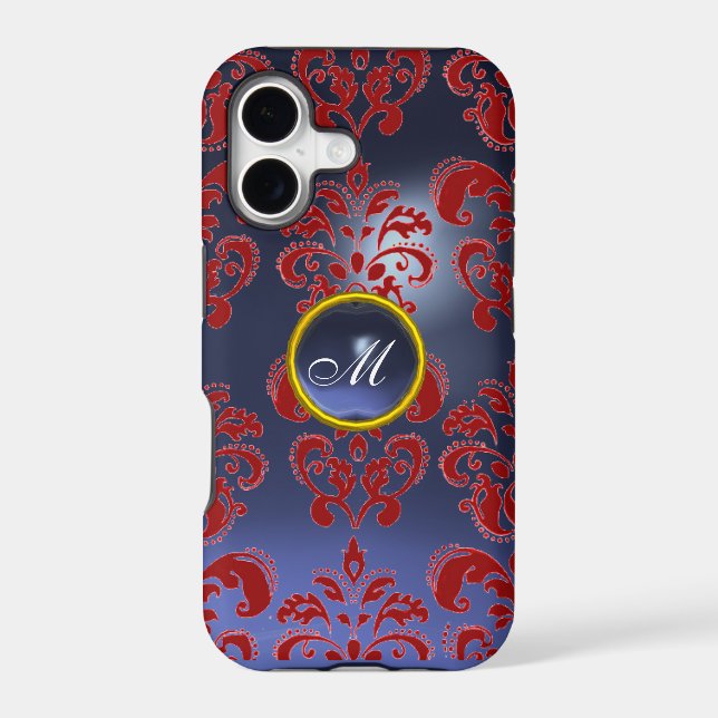 DAMASK GEM MONOGRAM red purple dark (Back)