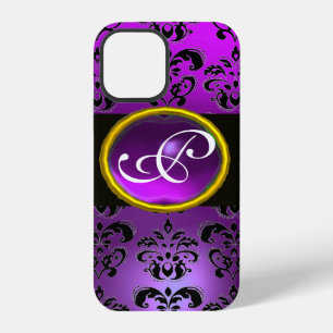 DAMASK GEM MONOGRAM Violet Purple Amethyst iPhone Case