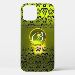 DAMASK GEM MONOGRAM Yellow iPhone 12 Case