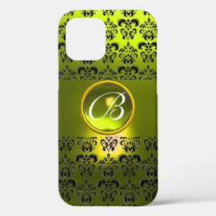 DAMASK GEM MONOGRAM Yellow iPhone Case
