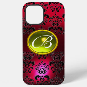 DAMASK GEM MONOGRAM Yellow Topaz ,Red Ruby iPhone 12 Pro Max Case