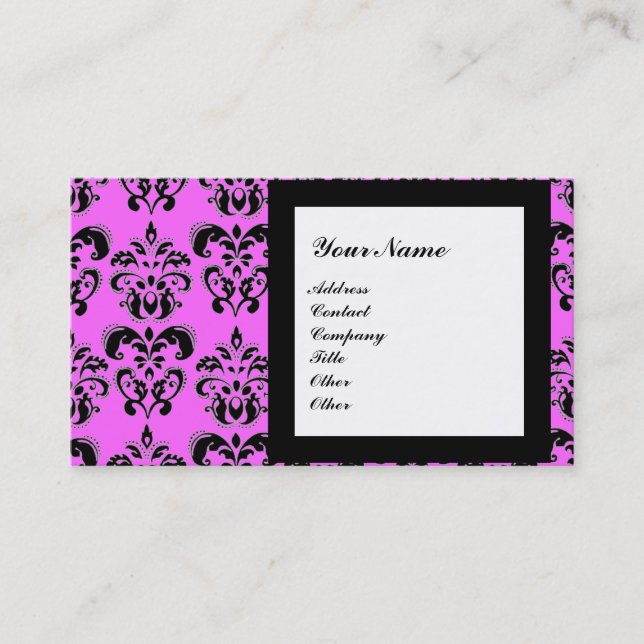 DAMASK GEM STONE MONOGRAM,2 topaz ,violet Business Card (Front)