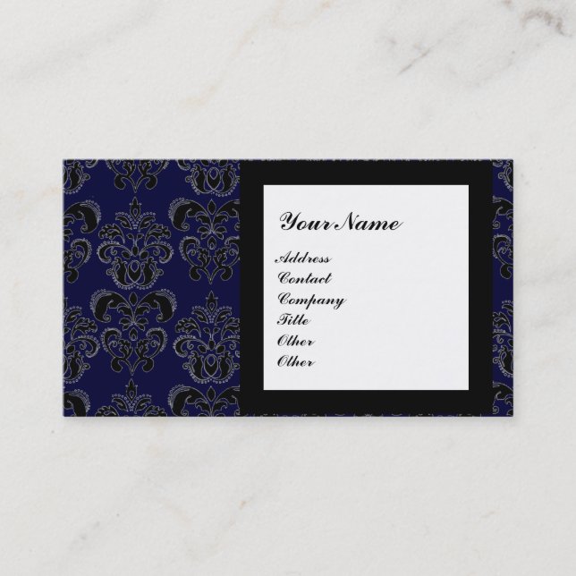 DAMASK GEM STONE MONOGRAM,2 topaz ,violet Business Card (Front)
