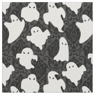 damask ghost halloween paranormal apparition fabric