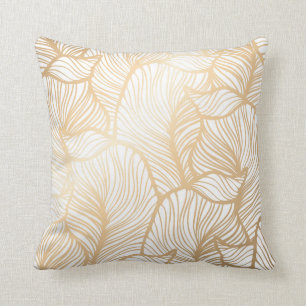 Damask Gold Floral Pattern Cushion