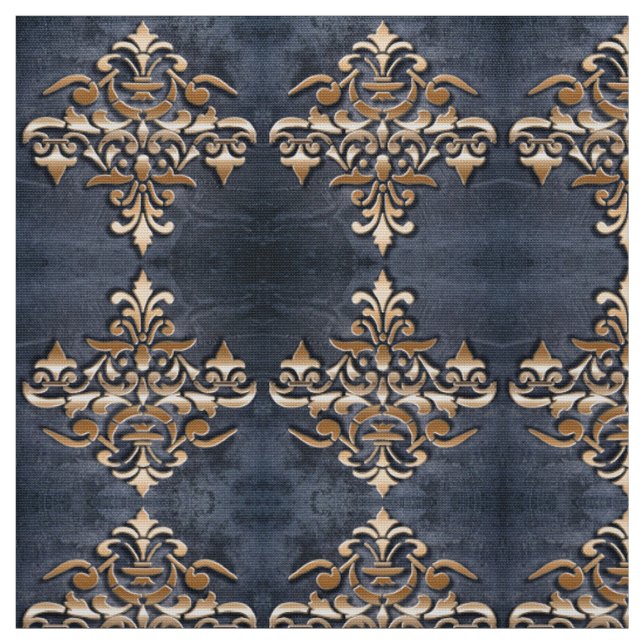 Damask golden element on grunge background fabric (Swatch)