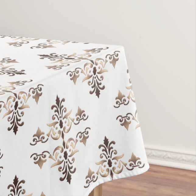 damask golden pattern tablecloth (In Situ)