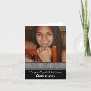 Damask Graduation Announcement in YOUR COLOR