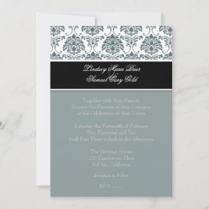 Damask/graphite/slate/black Invitation